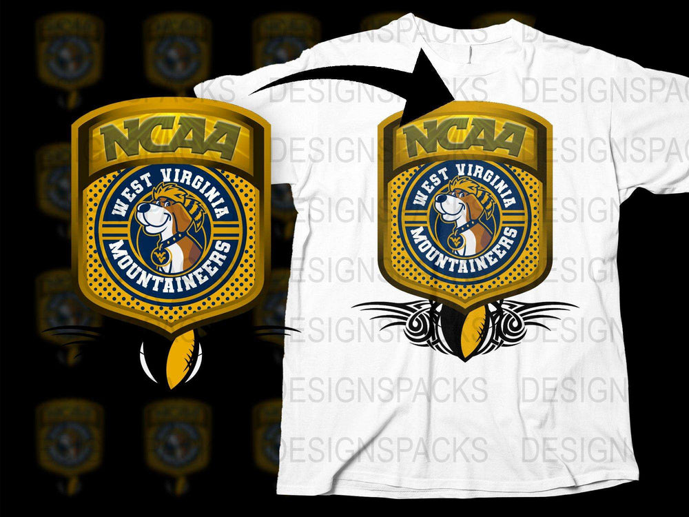 NCAA West Virginia Mountaineers T-Shirt, College Sports Logo Tee, Fan Apparel