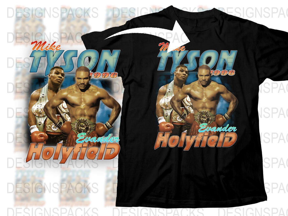 Vintage Mike Tyson vs Evander Holyfield 1996 T-Shirt, Collectible Boxing Event Merch, Unisex Graphic Tee