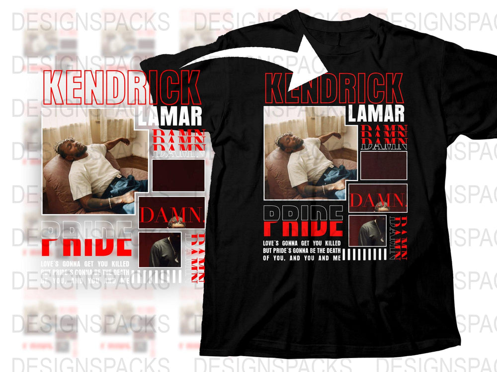 Kendrick Lamar DAMN Album Graphic T-Shirt, Hip Hop Music Tee, Pride Lyrics, Black Cotton Shirt, Fan Merchandise, Unisex Clothing