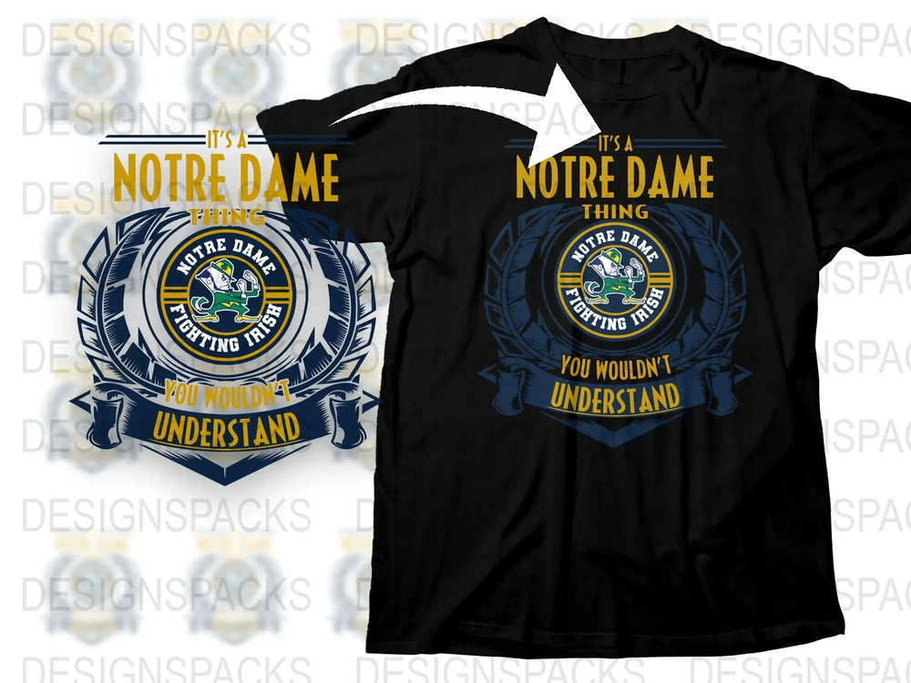 Notre Dame T-Shirt Fighting Irish College Football Fan Apparel Unique Design Gift