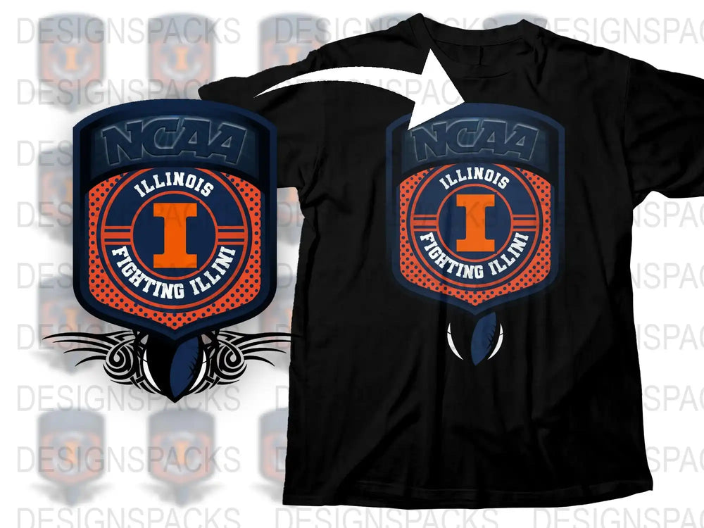 NCAA Illinois Fighting Illini T-Shirt, College Sports Apparel, Team Logo Tee