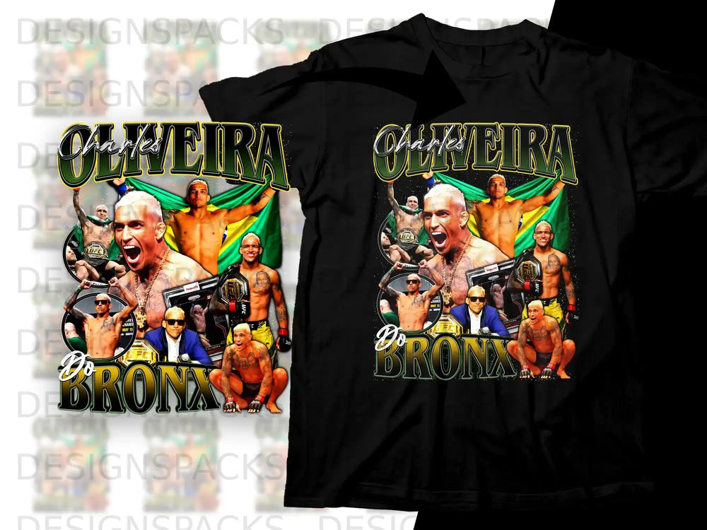 Charles Oliveira "Do Bronx" UFC graphic t-shirt design.