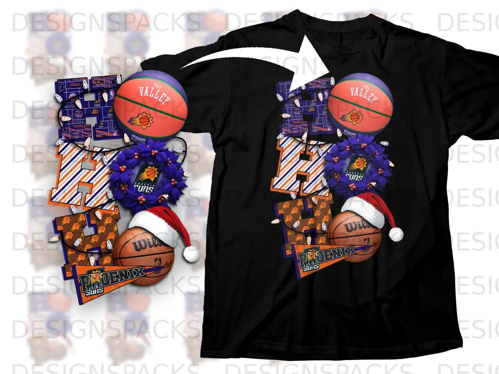 Phoenix Suns Basketball Holiday Cheer T-Shirt
