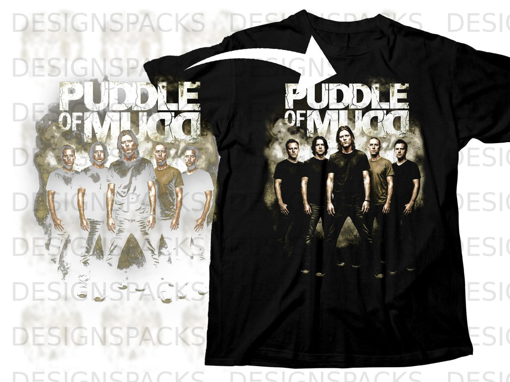 Black t-shirt featuring the band Puddle of Mudd with distressed band logo.
