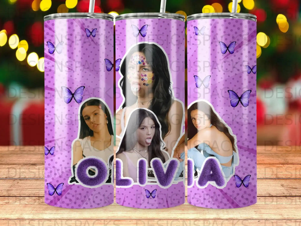 Olivia Rodrigo Purple Butterflies Tumbler product type