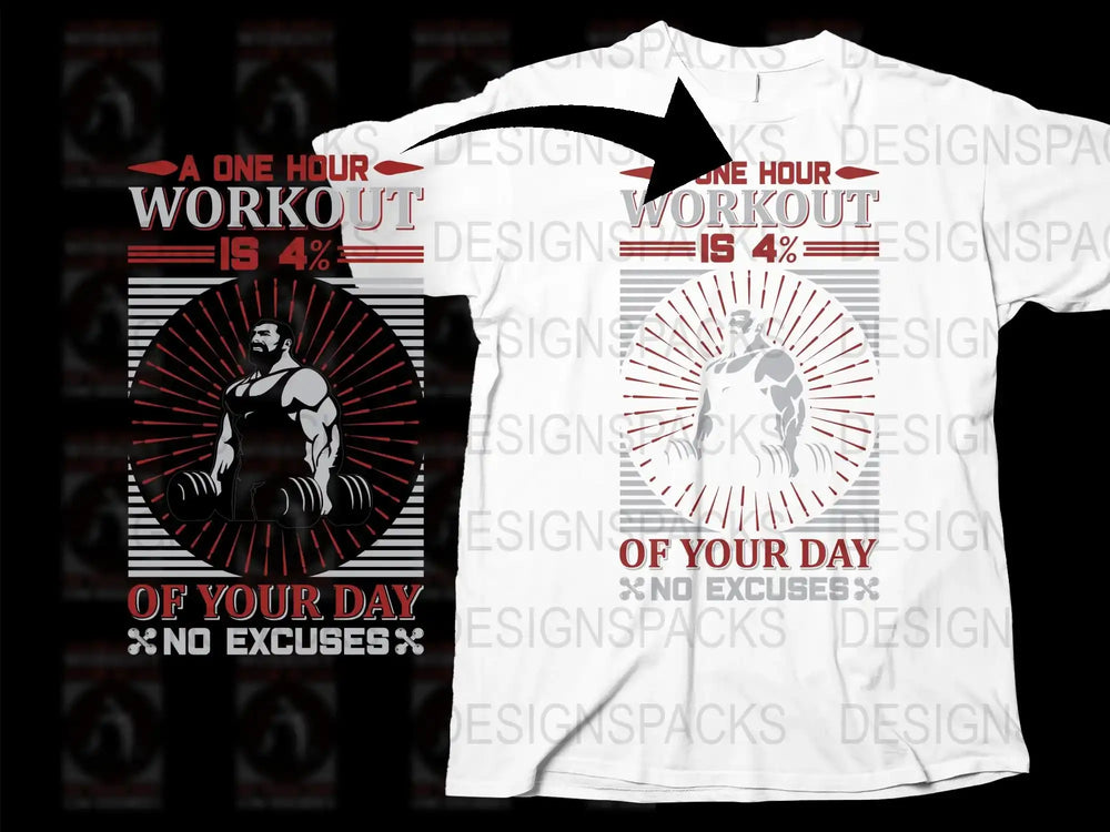 Workout Motivation T-Shirt, Fitness Training Tee, No Excuses Gym Shirt, Inspirational Clothing, Gift for Athletes