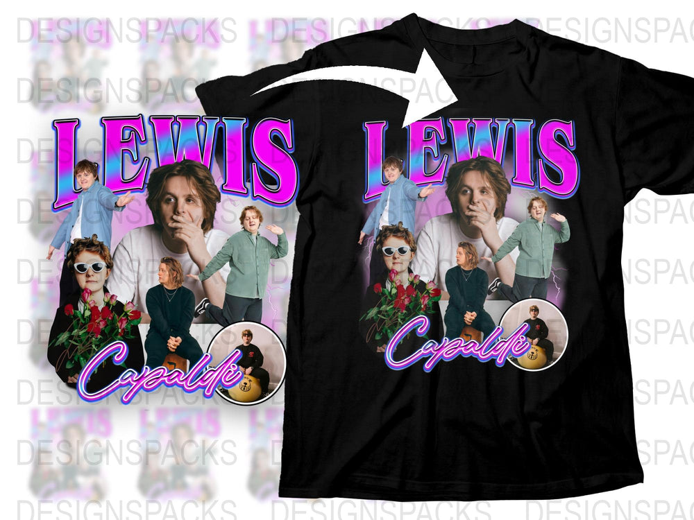 Lewis Capaldi Fan T-Shirt, Colorful Graphic Tee, Multiple Poses, Music Artist Merch, Casual Wear