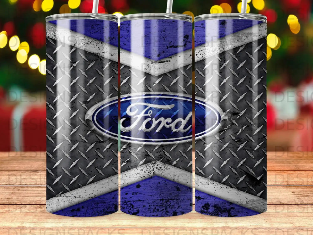 Distressed Ford Oval Diamond Plate Blue Gray Black product type