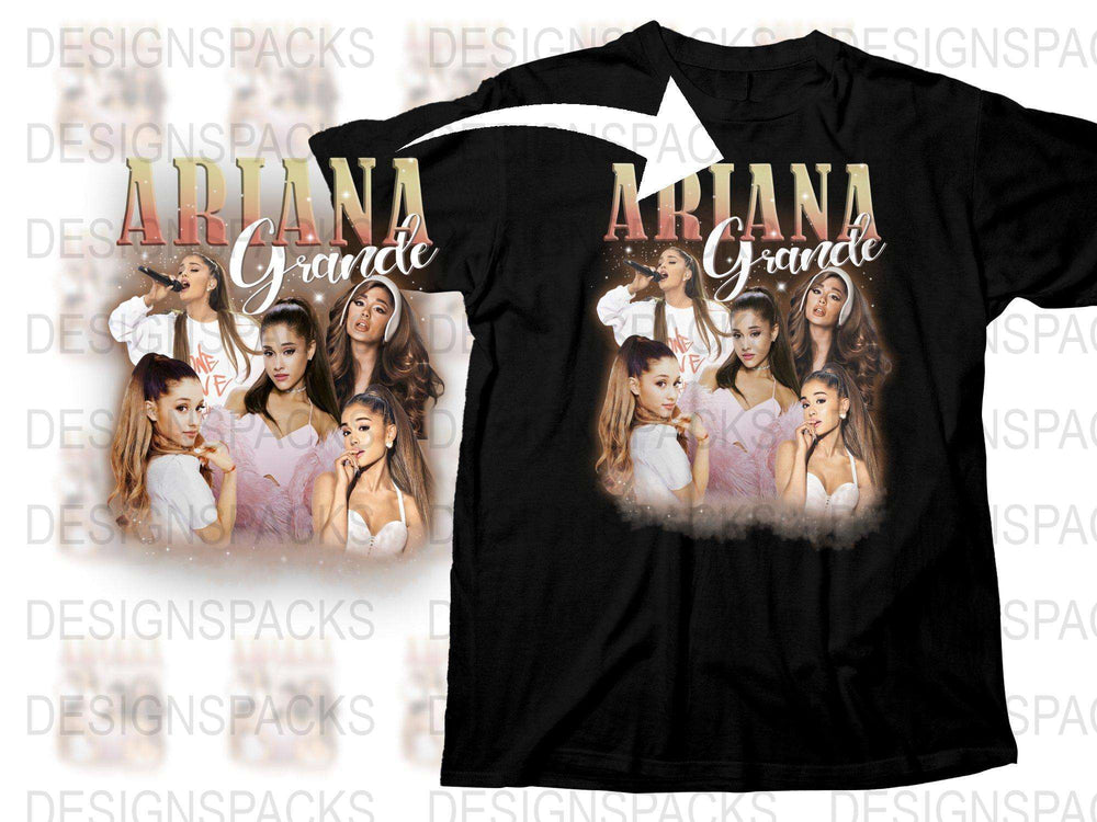 Ariana Grande Fan T-Shirt, Pop Music Star Graphic Tee, Black Cotton Shirt, Gift for Music Lovers