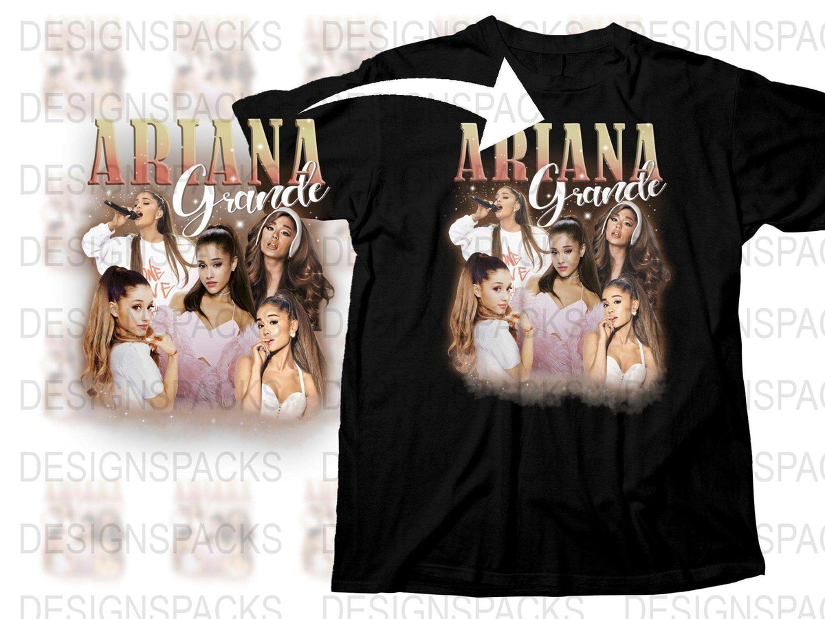 Ariana Grande Fan T-Shirt, Pop Music Star Graphic Tee, Black Cotton Shirt, Gift for Music Lovers