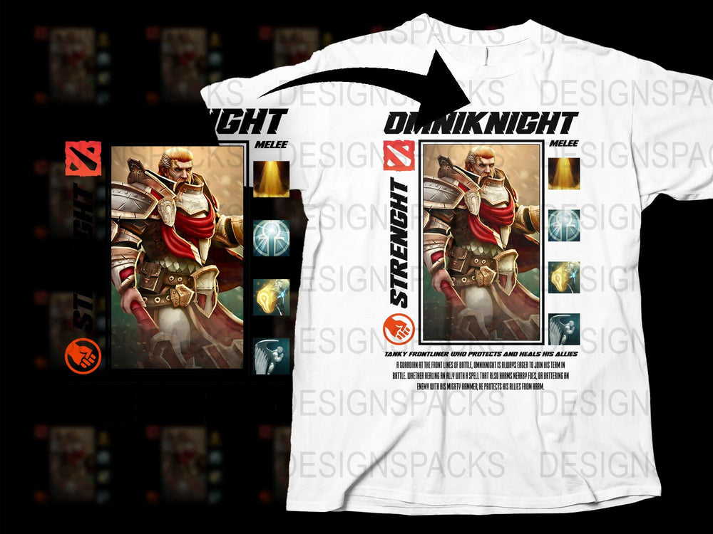 Dota 2 OmniKnight T-Shirt, Video Game Inspired Apparel, Men's Graphic Tee, Gaming Merchandise, Unique Gift for Gamers