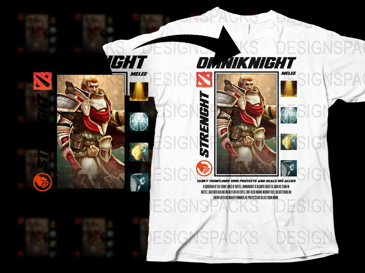 Dota 2 OmniKnight T-Shirt, Video Game Inspired Apparel, Men's Graphic Tee, Gaming Merchandise, Unique Gift for Gamers