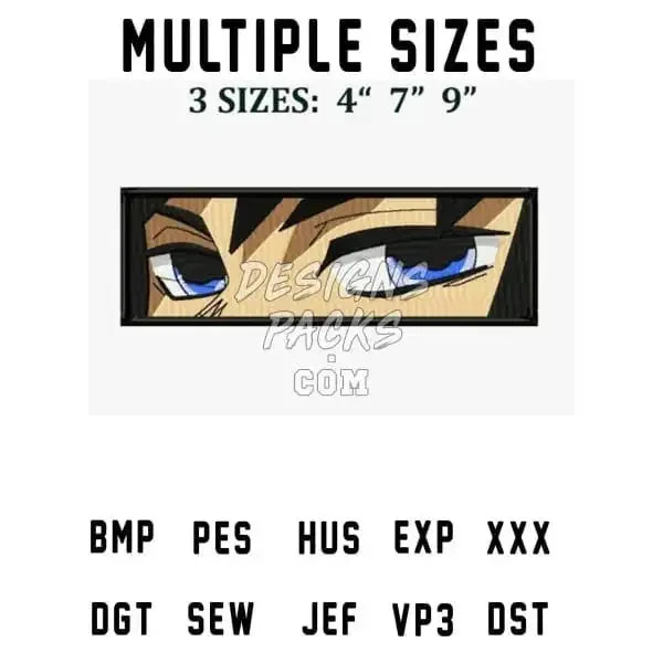 Giyu Tomioka Eyes Anime Embroidery Design