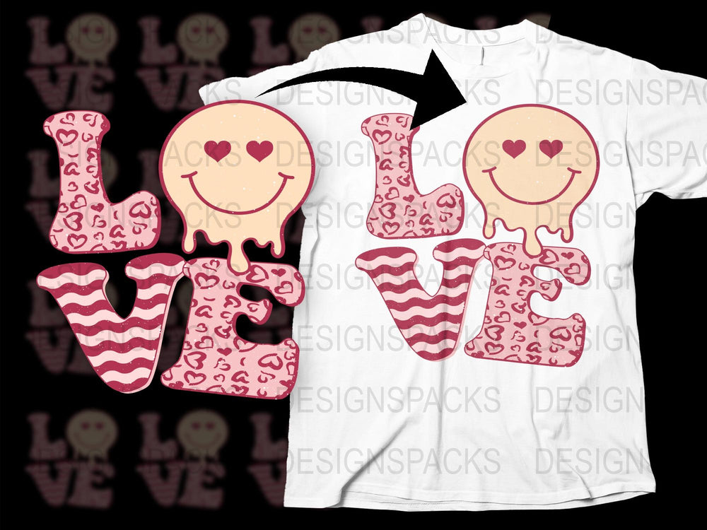 Cute Love Heart Emoji T-Shirt, Valentine's Day Tee, Pink White Striped, Gift for Her