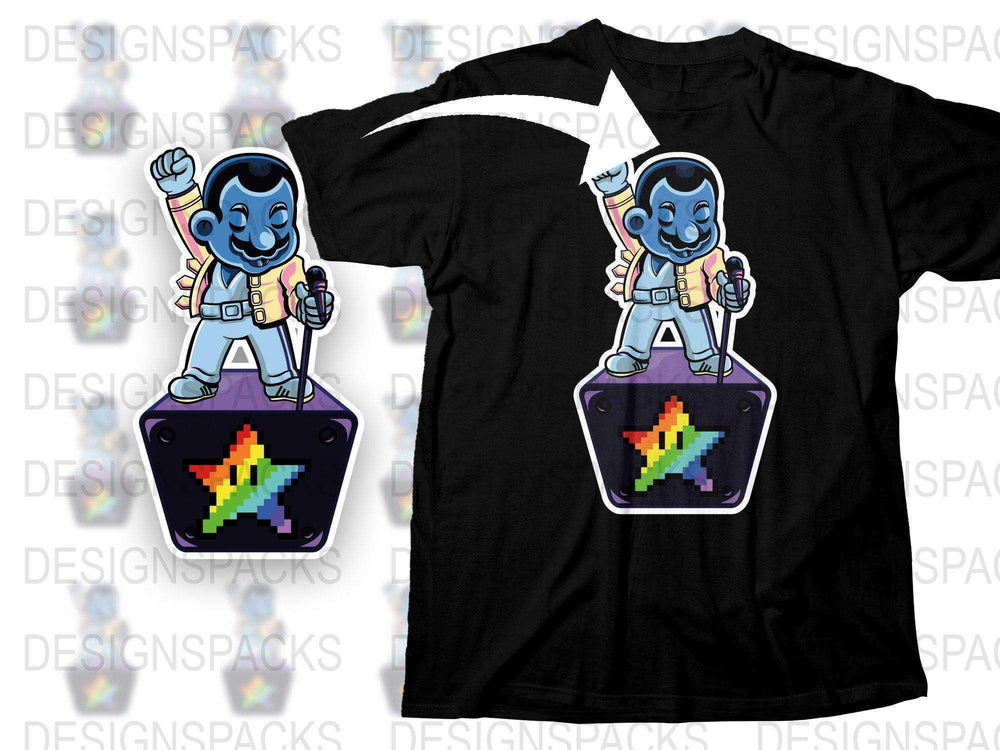 Cartoon Astronaut T-Shirt, Retro Pixel Art, Cool Space Design, Black Unisex Tee, Fun Graphic Shirt for All Ages