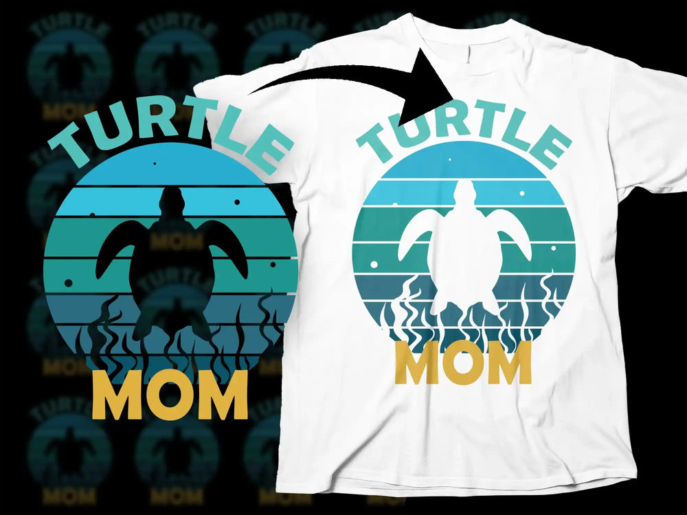Turtle Mom T-Shirt, Sea Turtle Graphic Tee, Ocean Lover Gift, Beach Apparel for Women, Wildlife Conservation Shirt