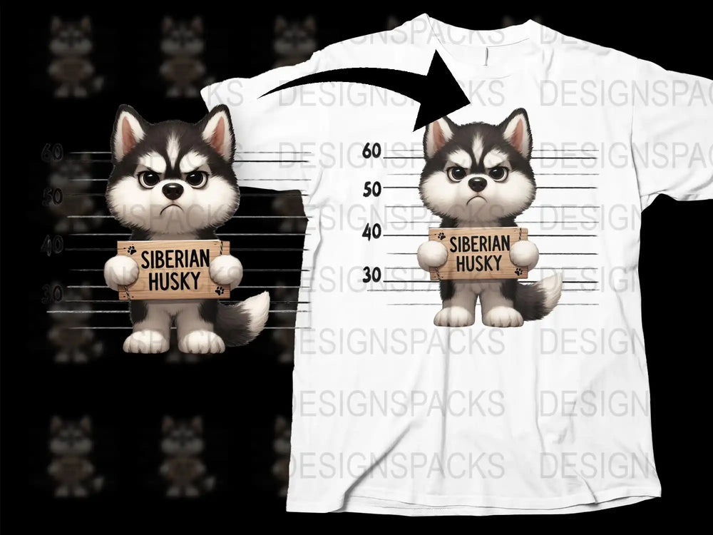 Siberian Husky T-Shirt, Cute Dog Graphic Tee, Animal Lover Gift, Unisex Adult Clothing, Pet Owner Present