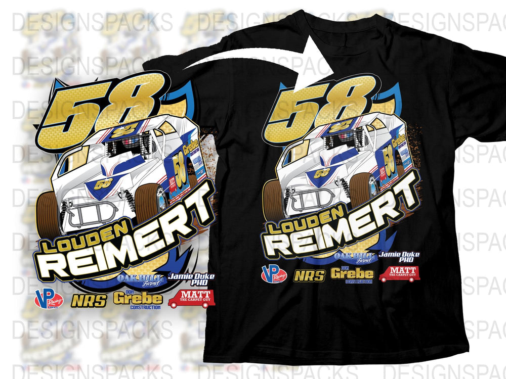 Racing T-Shirt #58 Loudon Reimert Design, Stock Car Graphic Tee, Motorsport Apparel, Speed Racing Fan Gift Idea