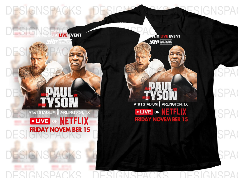 Paul vs Tyson Live Event T-Shirt, Boxing Match Graphic Tee, Arlington Event November 15, Collectible Sports Shirt