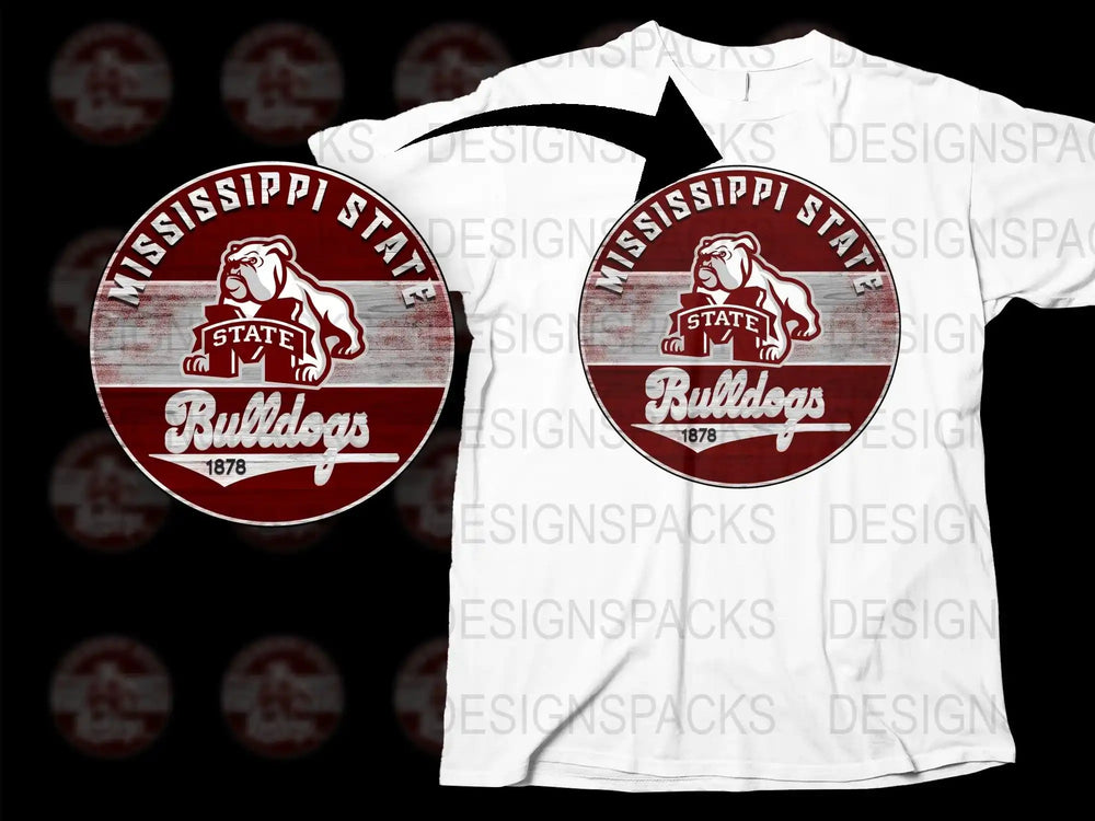 Mississippi State Bulldogs T-Shirt Vintage Design, College Sports Apparel, Retro 1878 Logo, Unisex White Tee