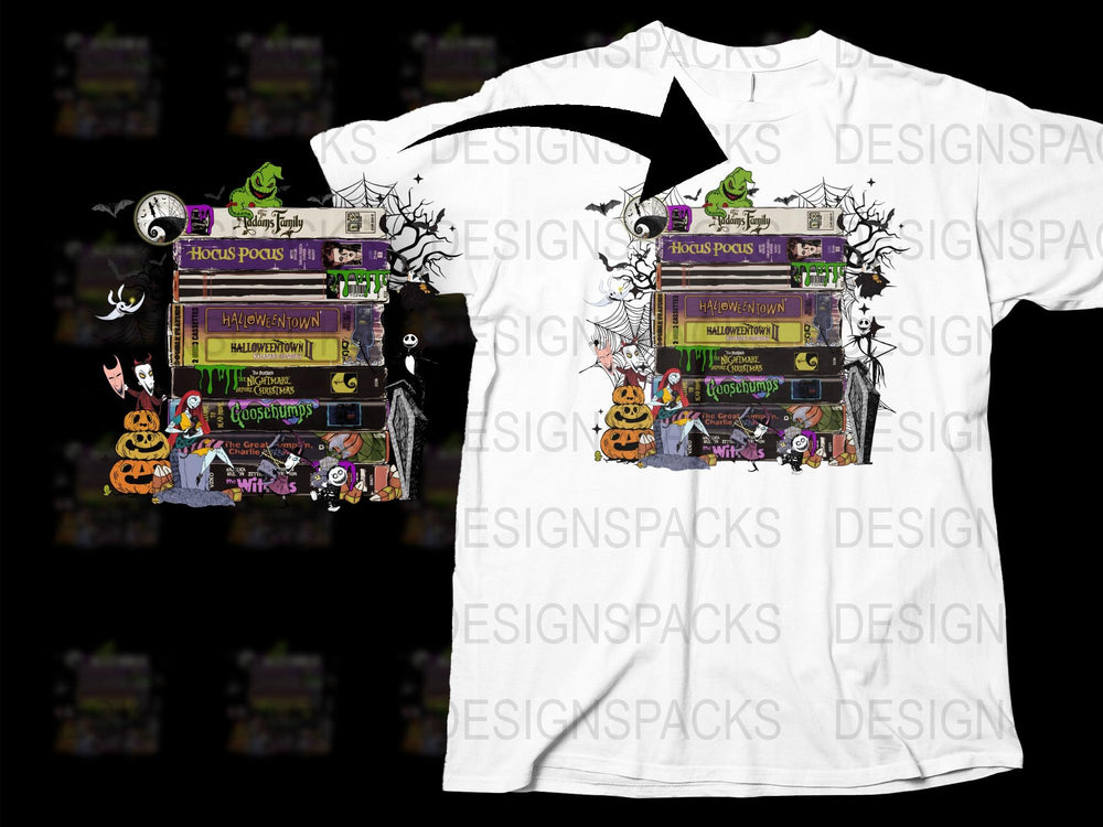 Halloween Themed T-Shirt, Spooky Witch and Pumpkin Design, Unisex Adult Casual Wear