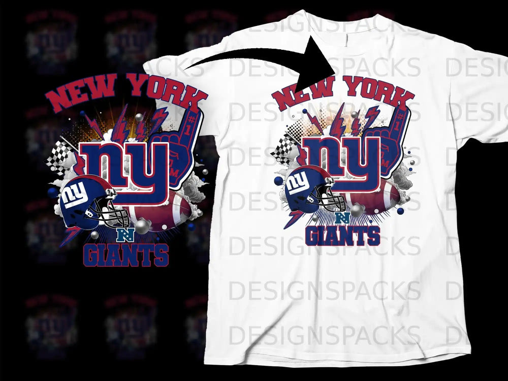 New York Giants Graphic White T-Shirt for Fans