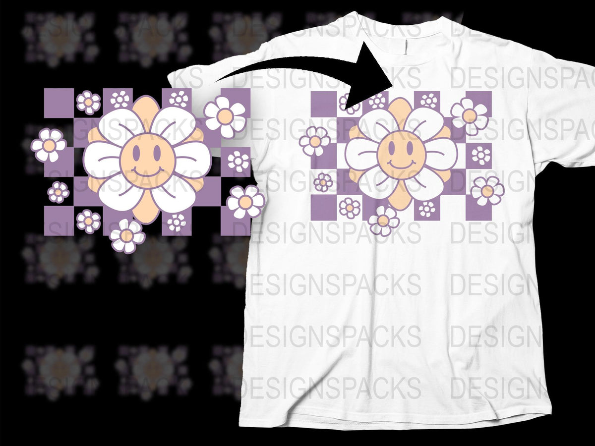 Colorful Floral and Geometric Pattern T-Shirt, Unisex Fashion Tee, Trendy Flower Design Shirt