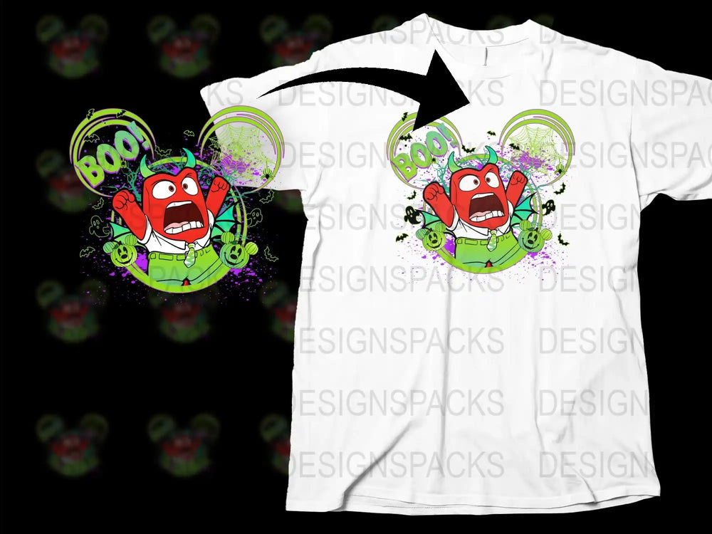Spooky Boo Ghost Cartoon Graphic T-Shirt, Fun Halloween Tee, Colorful Unisex Kids Shirt, Vivid Design