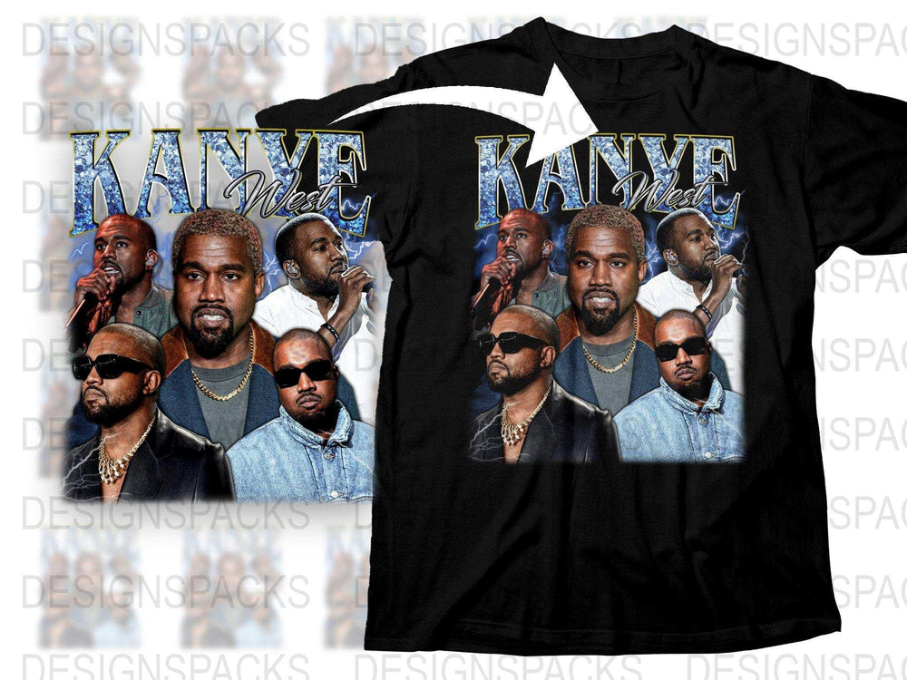 Kanye West Graphic T-Shirt, Hip-Hop Artist Inspired Tee, Multiple Images Design, Music Fan Apparel