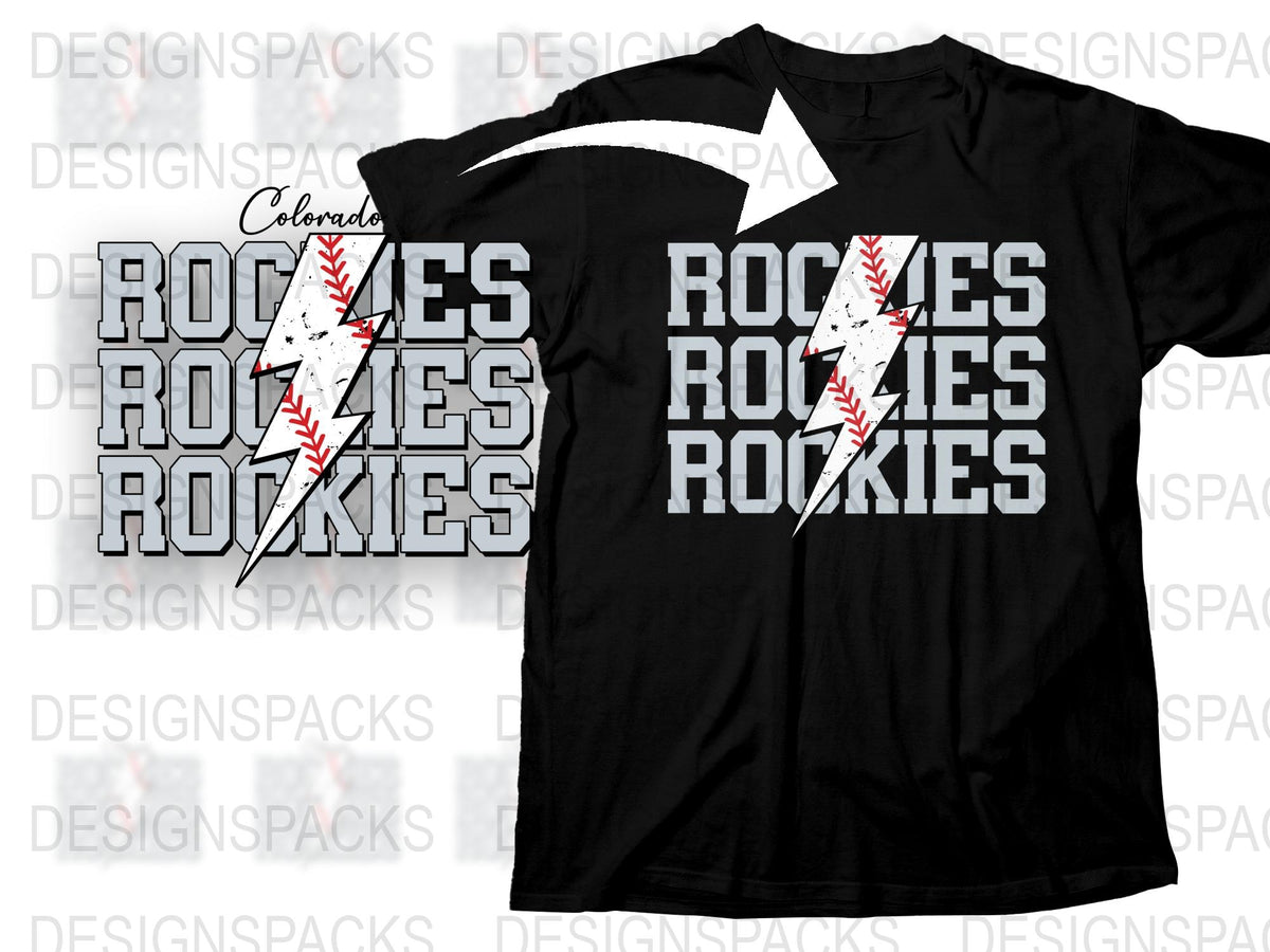 Colorado Rockies Themed T-Shirt, Baseball Fan Apparel, Casual Sports Tee, Unisex Black Top