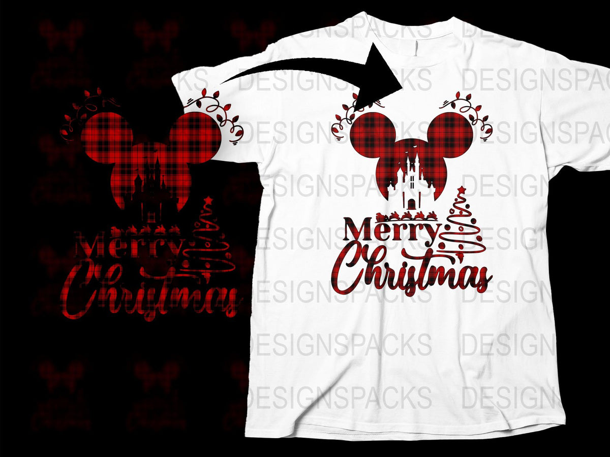 Merry Christmas Disney Inspired T-Shirt, Mickey Mouse Holiday Tee, Festive Family Matching Shirts