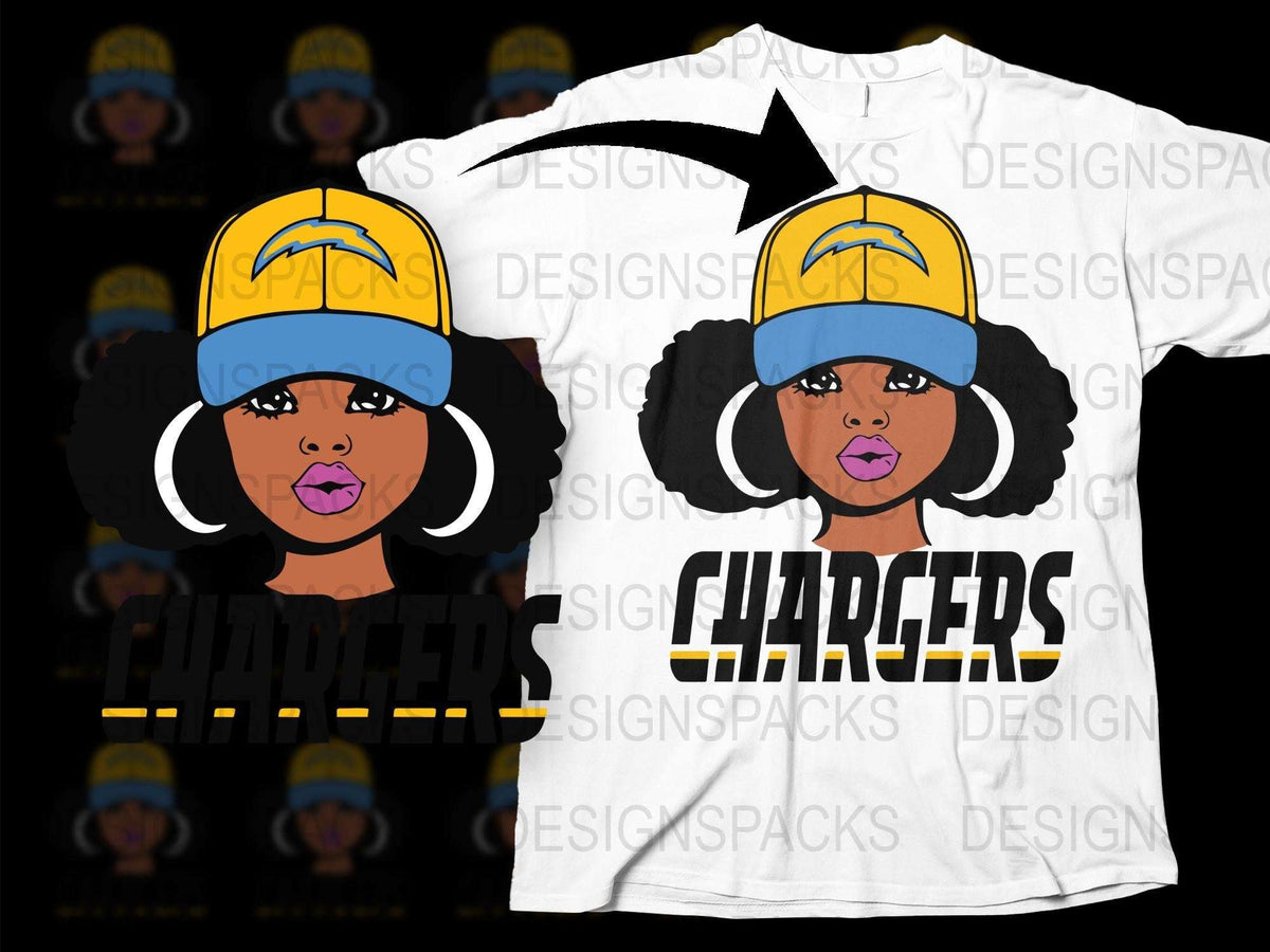Stylish Chargers Fan T-Shirt with Cartoon Character, Trendy Graphic Tee, Unique Sports Apparel