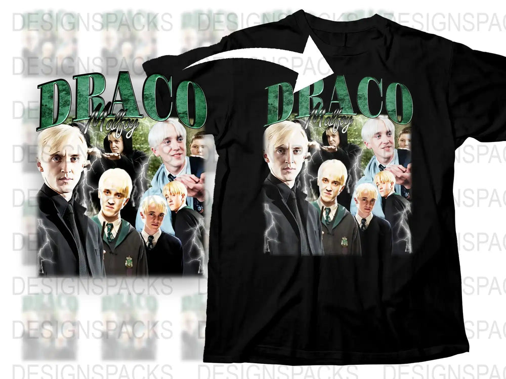Draco Malfoy Graphic T-Shirt, Harry Potter Inspired, Wizarding World Fan Merch, Unisex Clothing, Film Character Apparel