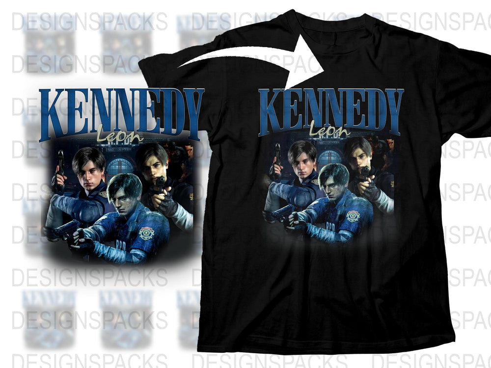 Resident Evil Leon Kennedy Graphic T-Shirt, Vintage Video Game Tee, Horror Action Apparel, Fan Gift Idea