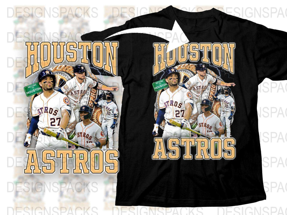 Houston Astros T-Shirt Baseball Team Fan Apparel Sports Jersey Graphic Tee Unisex Style
