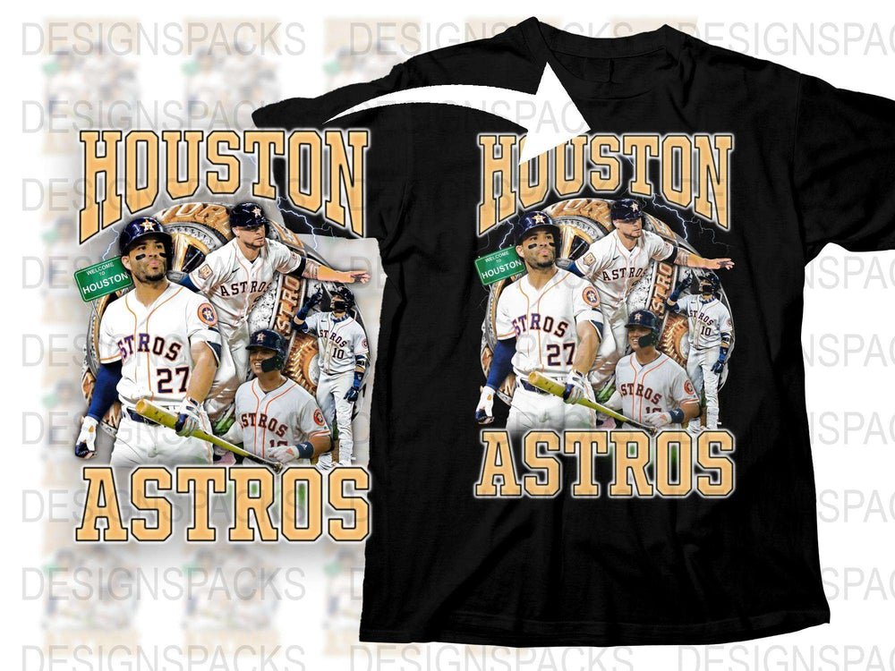 Houston Astros T-Shirt Baseball Team Fan Apparel Sports Jersey Graphic Tee Unisex Style