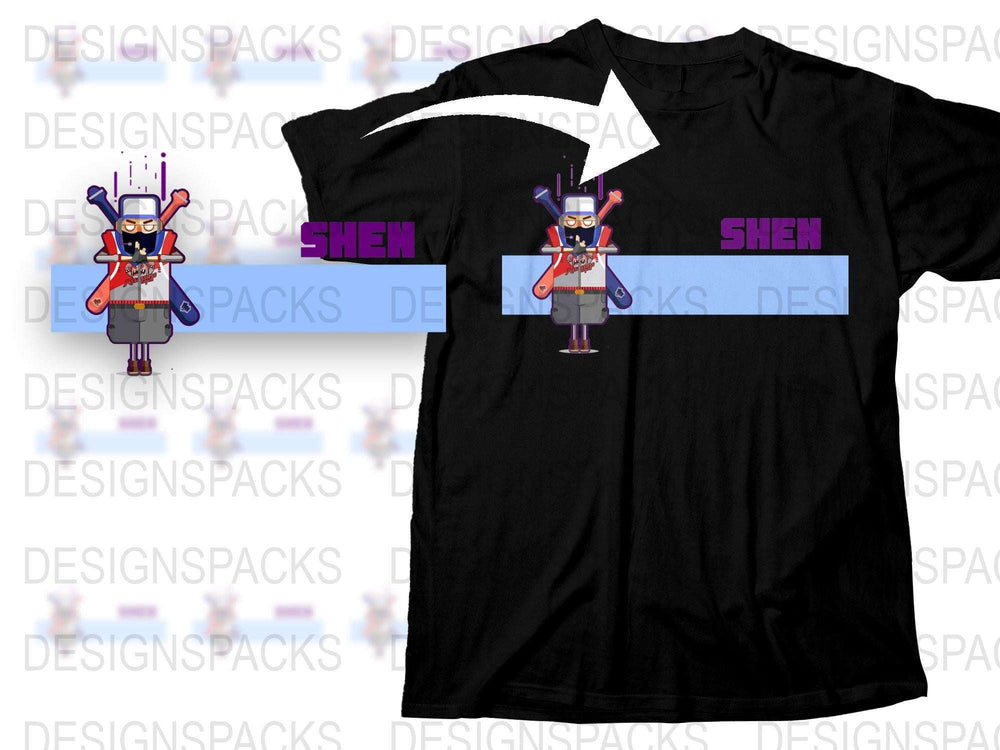 Unique Shen Robot Graphic T-Shirt, Cool Tech-Inspired Black Tee, Funky Geek Apparel, Unisex Fashion