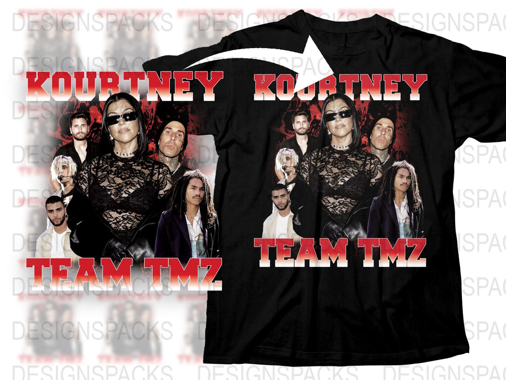 Kourtney Team TMZ Graphic T-Shirt, Retro Style Celebrity Print Tee, Unisex Fashion Top, Unique Gift Idea