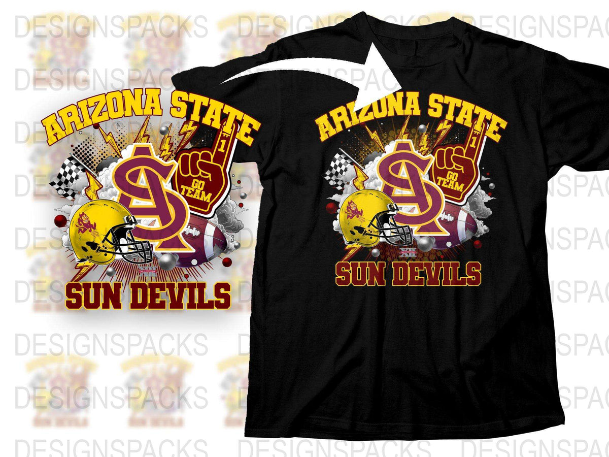 Arizona State Sun Devils T-Shirt, Graphic College Football Tee, Sports Fan Apparel Gift