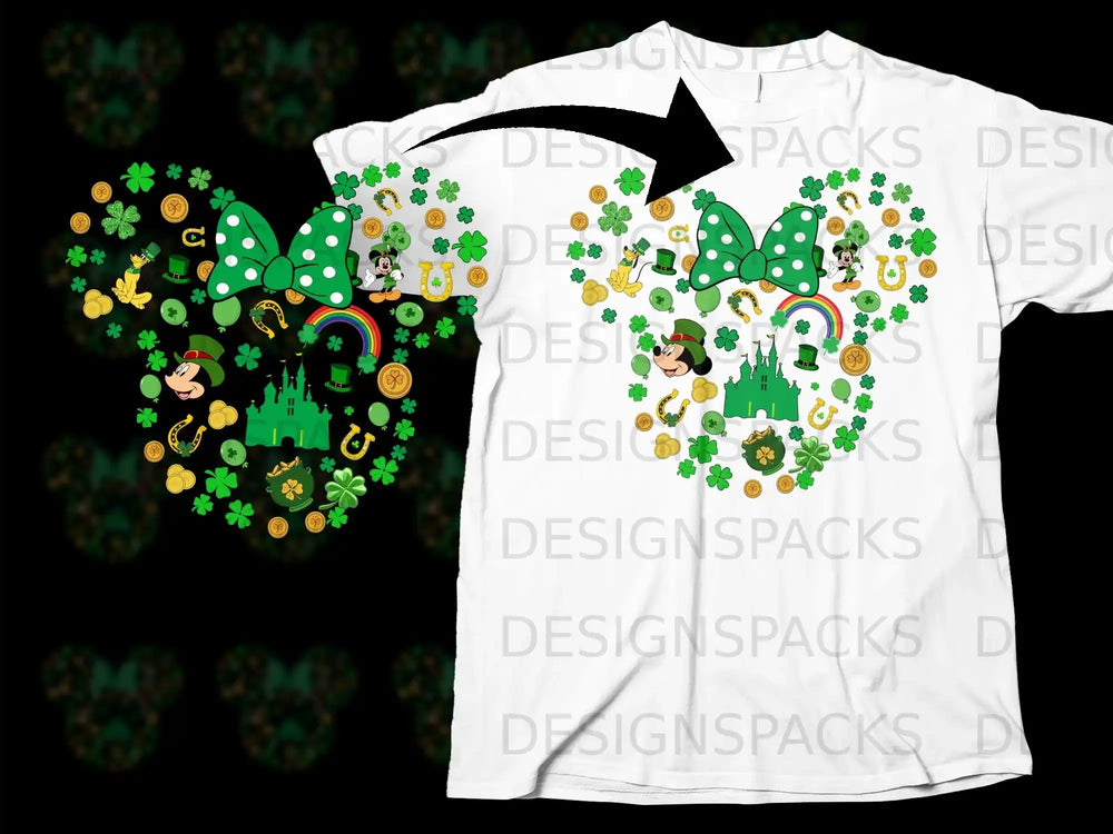 Mickey Minnie Pluto St Patrick Design Shamrocks Luck product type