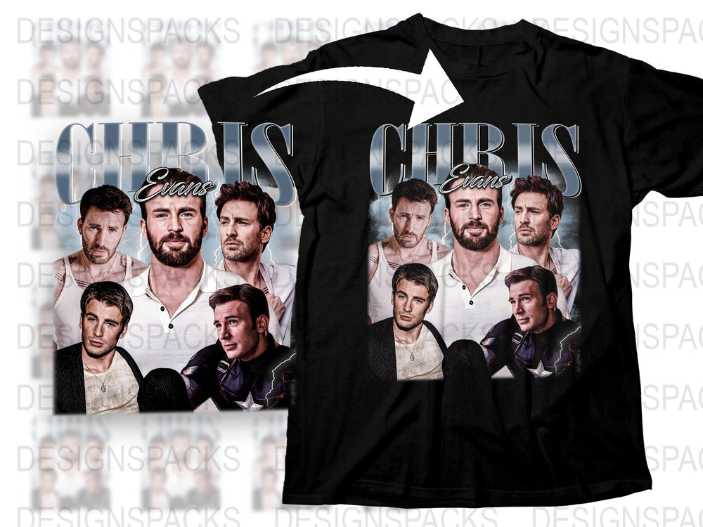 Chris Themed Graphic Tee, High-Quality Cotton T-Shirt, Multiple Poses Printed, Unisex Fashion