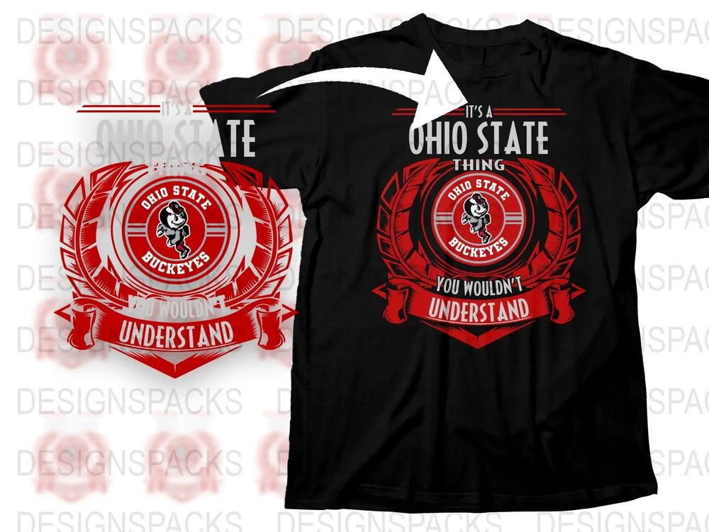 Ohio State Buckeyes T-Shirt, Fan Apparel, College Football Gear, Sports Tee, Red and Black Graphic Shirt