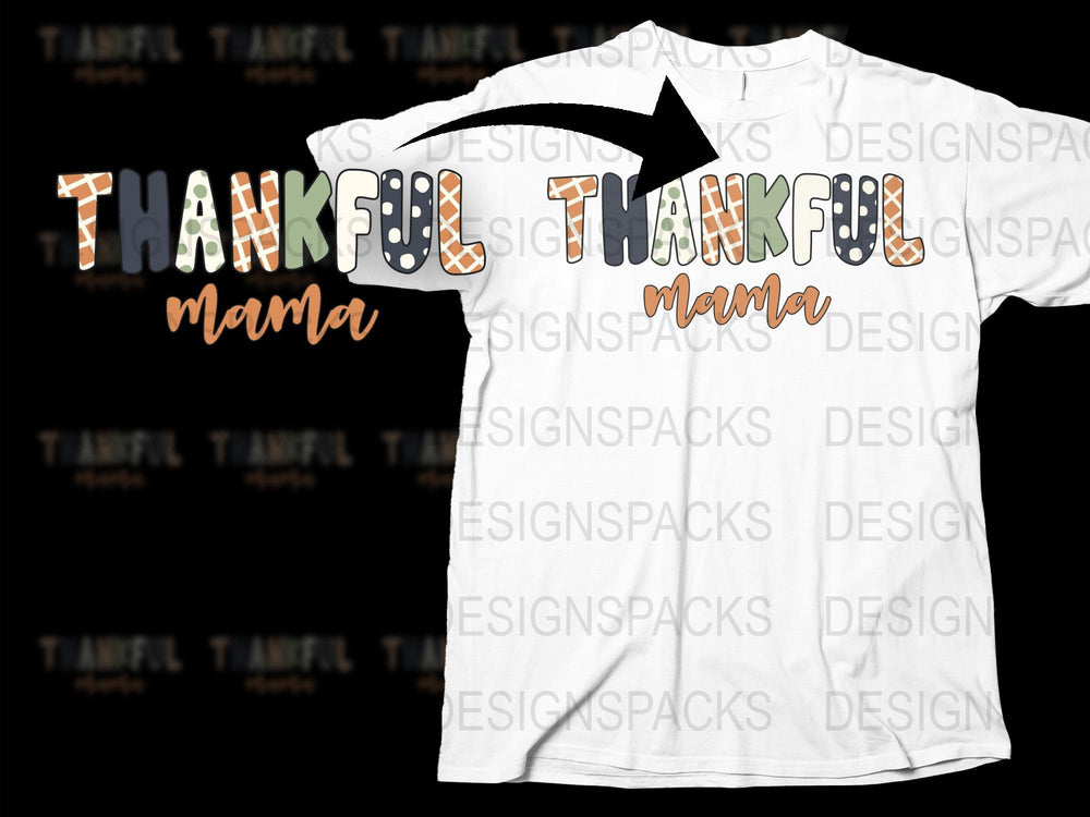 Thankful Mama T-Shirt, Leopard Print Fall Autumn Tee, Thanksgiving Mother's Gift, Trendy Graphic Women's Shirt