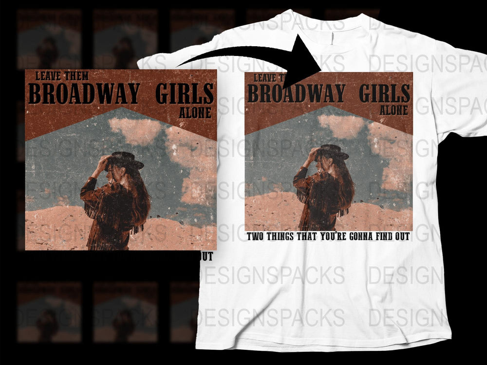 Vintage Broadway Girls Alone Graphic T-Shirt, Retro Style Fashion Tee, Urban Trendy Shirt for Women and Men, Unique Gift Idea