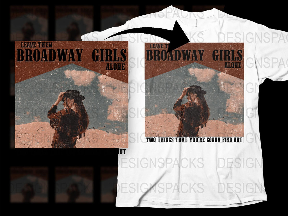 Vintage Broadway Girls Alone Graphic T-Shirt, Retro Style Fashion Tee, Urban Trendy Shirt for Women and Men, Unique Gift Idea