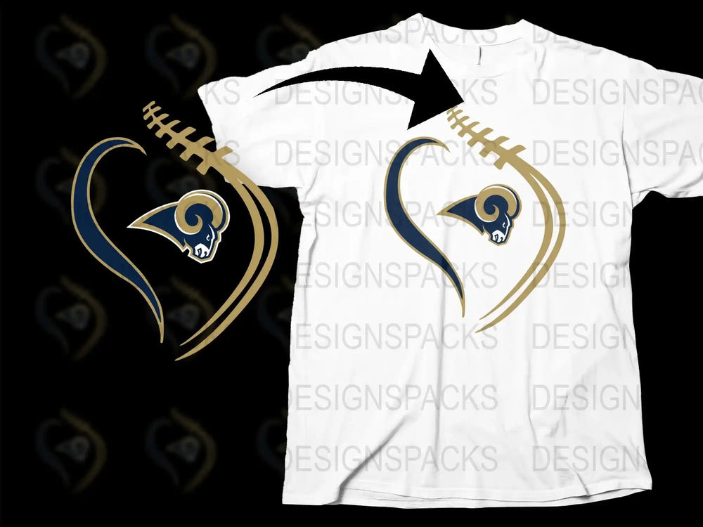 Los Angeles Rams T-Shirt, NFL Team Logo Graphic Tee, Casual Sports Apparel