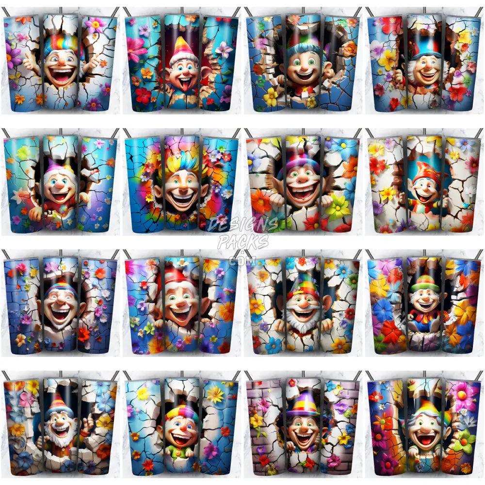 87 Gnomes Wall 3D Tumbler Wrap Bundle Jpg