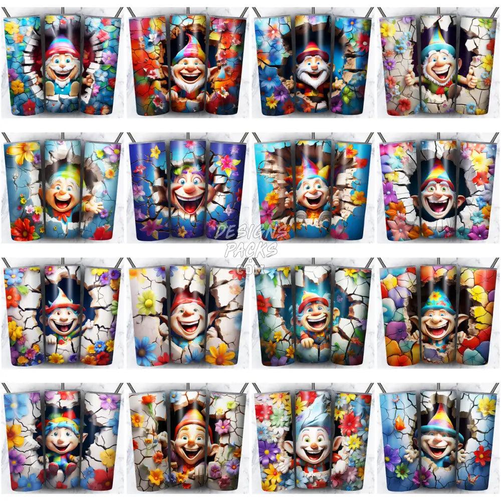 87 Gnomes Wall 3D Tumbler Wrap Bundle Jpg