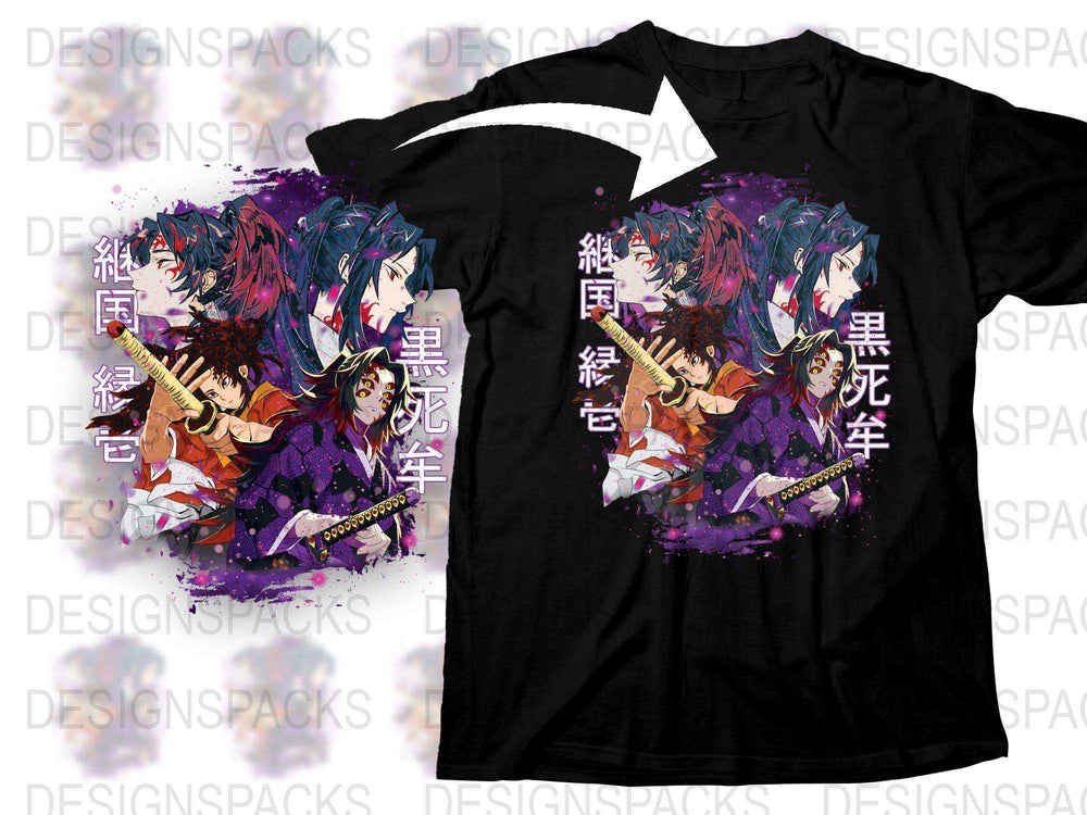 Anime Graphic T-Shirt, Colorful Samurai Warrior Design, Unisex Manga Tee, Vibrant Streetwear