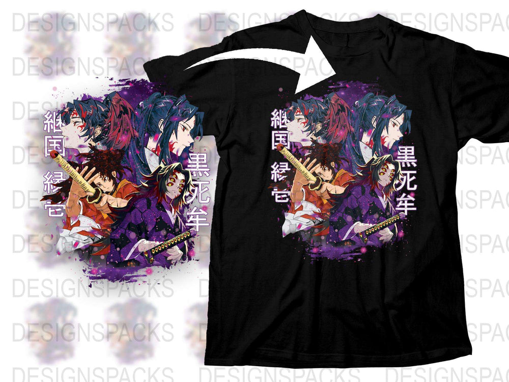 Anime Graphic T-Shirt, Colorful Samurai Warrior Design, Unisex Manga Tee, Vibrant Streetwear